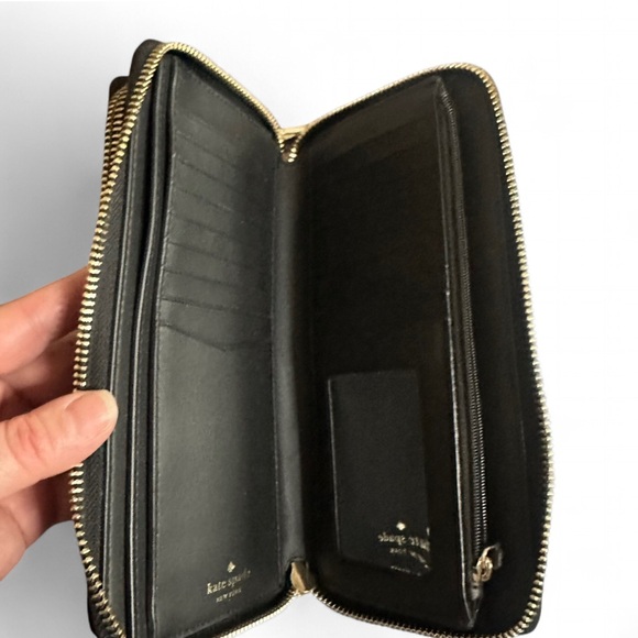 Kate Spade Colorblock Large Continental Wallet Back Beige New - Picture 4 of 8